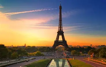Eiffel Tower in Paris at sunset